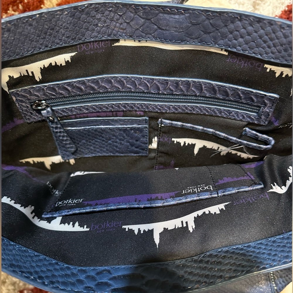 Botkier Leather Soho Blue Python Embossed Tote Wi… - image 3